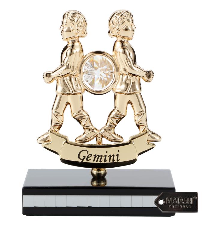 Matashi 24k Gold Plated Zodiac Astrological Sign Gemini Figurine
